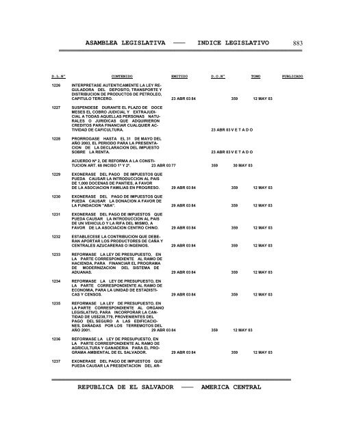 Anuario Legislativo 02-03 - Asamblea Legislativa