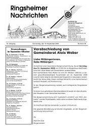 Verabschiedung von Gemeinderat Alois Weber - Ringsheim