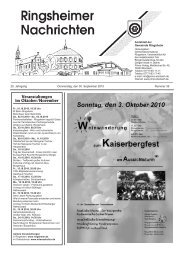 Veranstaltungen im Oktober/November - Ringsheim