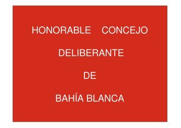 Honorable Concejo Deliberante - Municipalidad de Bahía Blanca