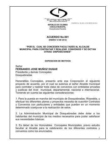 ACUERDO Nº 001 DEL 12 ENERO 2012.pdf - Alcaldía de ...