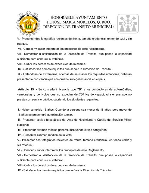 TRAMITES Y SERVICIOS DE TRANSITO MUNICIPAL.pdf - H ...