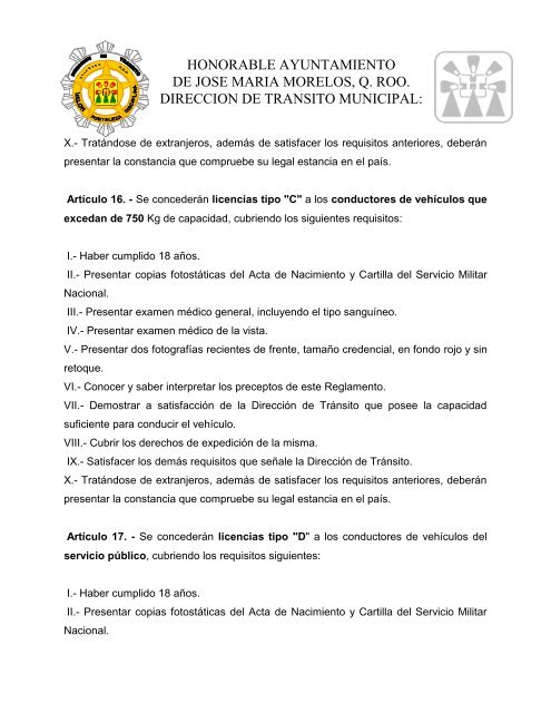 TRAMITES Y SERVICIOS DE TRANSITO MUNICIPAL.pdf - H ...