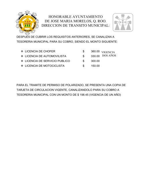 TRAMITES Y SERVICIOS DE TRANSITO MUNICIPAL.pdf - H ...