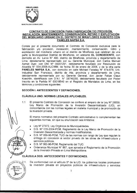 CONTRATO DE CONCESiÓN PARA FABRICACiÓN Y/O ...