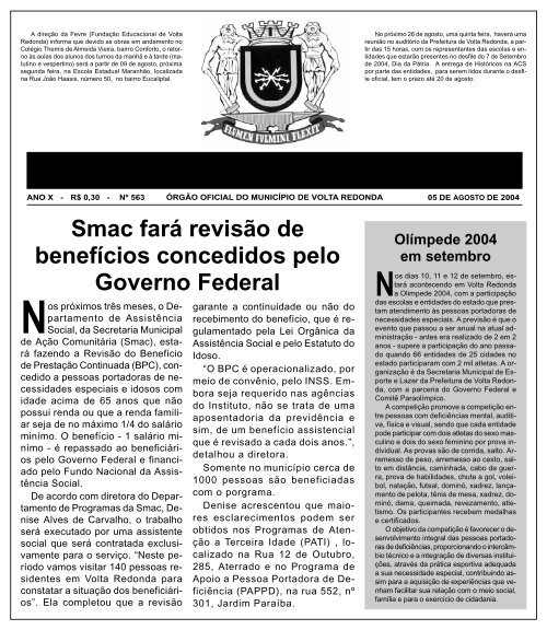 Smac fará revisão de benefícios concedidos pelo Governo Federal
