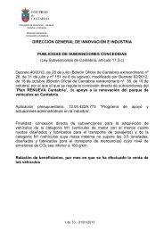 Plan Renueva Cantabria - Publicación subvenciones concedidas ...