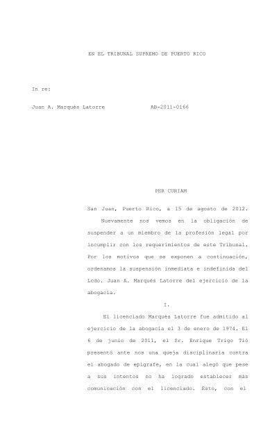 2012 TSPR 145 - Rama Judicial de Puerto Rico
