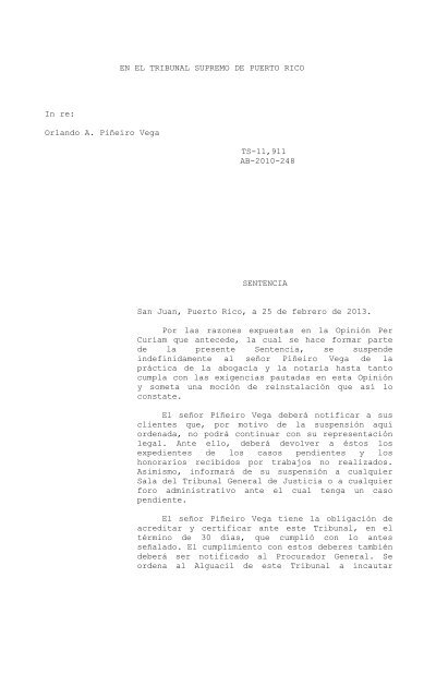 Orlando A. Piñeiro Vega - Rama Judicial de Puerto Rico