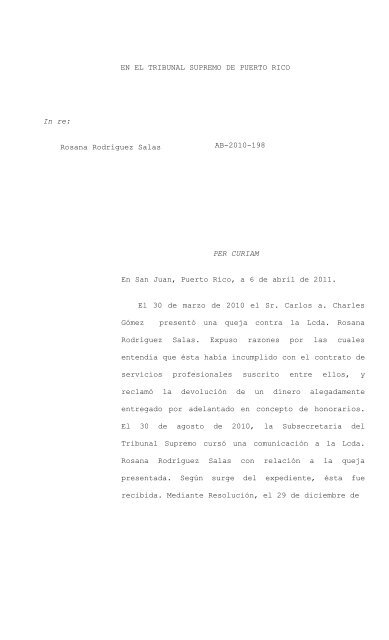 Per Curiam - Rama Judicial de Puerto Rico