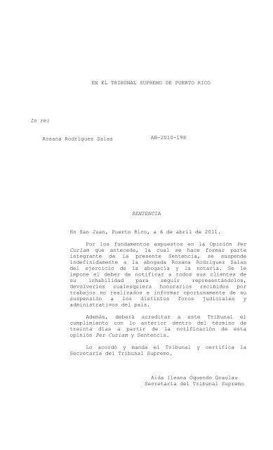 Per Curiam - Rama Judicial de Puerto Rico