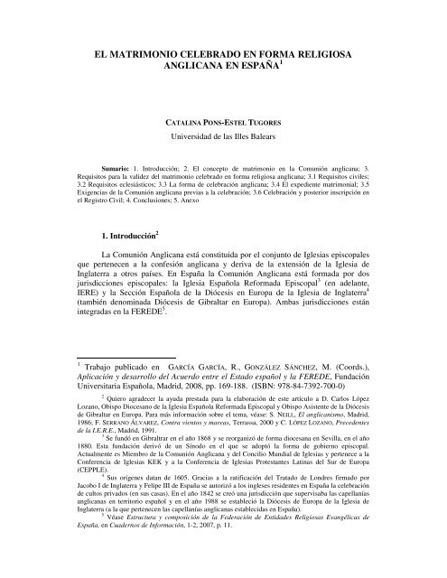 El Matrimonio Celebrado En Forma Religiosa Imdee