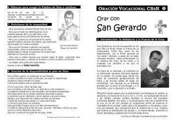 Oración vocacional - Misioneros Redentoristas