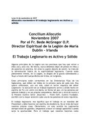 Concilium Allocutio Noviembre 2007 Por el Fr ... - Legion of Mary