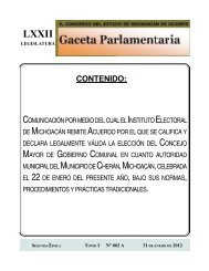 CONTENIDO: - Congreso del Estado de Michoacán