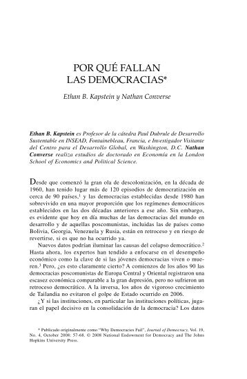 por qué fallan las democracias - Journal of Democracy en Español