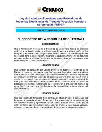 Ley de Incentivos Forestales para Poseedores de Pequeñas ...