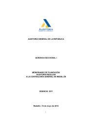 Contraloría Municipal de Medellín - Auditoría General de la República