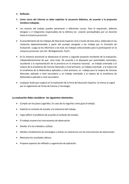 Reglamento FCyT Anexo 9 Educación Superior - Mendoza Educa