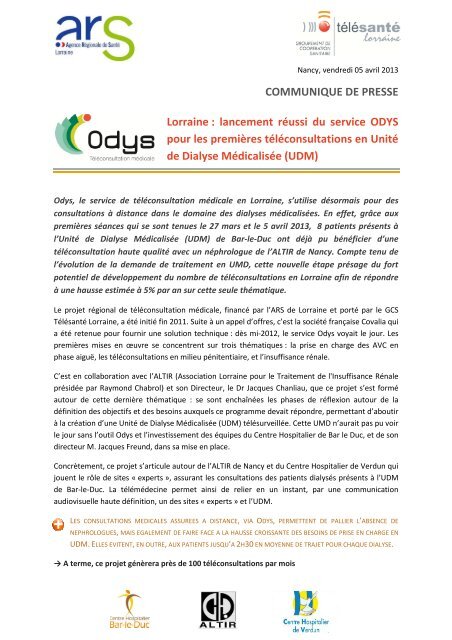 Lorraine : lancement réussi du service ODYS pour ... - ARS Lorraine