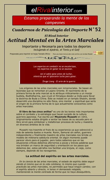 Actitud Mental en la Artes Marciales - El Rival Interior