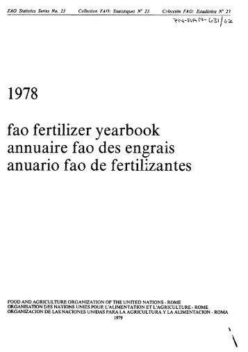 fao fertilizer yearbook annuaire fao des engrais anuario fao de ...