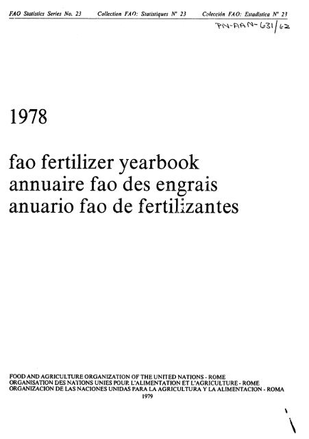 fao fertilizer yearbook annuaire fao des engrais anuario fao de ...