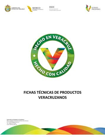 FICHAS TÉCNICAS DE PRODUCTOS VERACRUZANOS