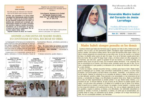 Madre Isabel - Congregación Hermanas de la Caridad del Sagrado ...