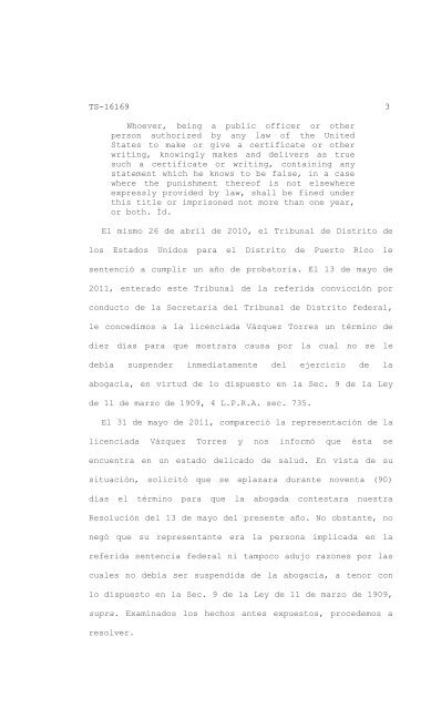 Per Curiam - Rama Judicial de Puerto Rico