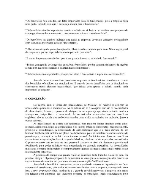 A implementação do sistema de benefícios espontâneos nas ... - aedb