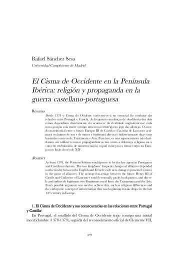 El Cisma de Occidente en la Península Ibérica: religión y ...