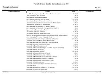 Transferências capital concedidas 2011 - Câmara Municipal de ...