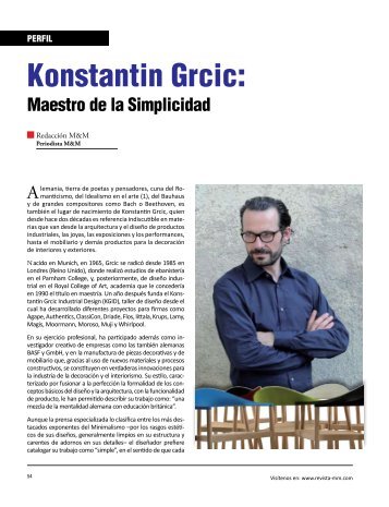 PERFIL Konstantin Grcic - Revista El Mueble y La Madera