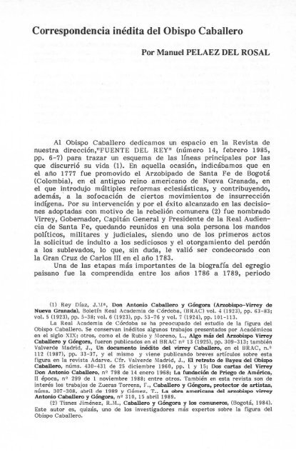 Correspondencia inédita del Obispo Caballero - Helvia ...