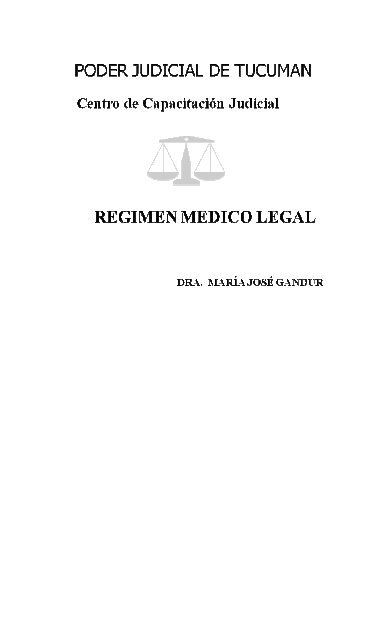 Regimen Medico Legal II - Poder Judicial Tucumán