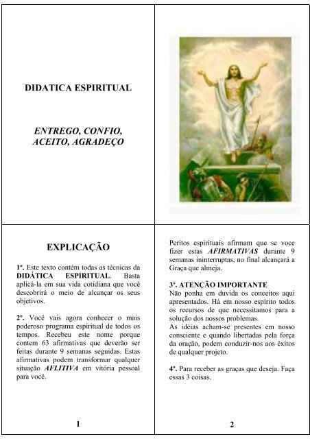 didatica espiritual entrego, confio, aceito, agradeço explicação