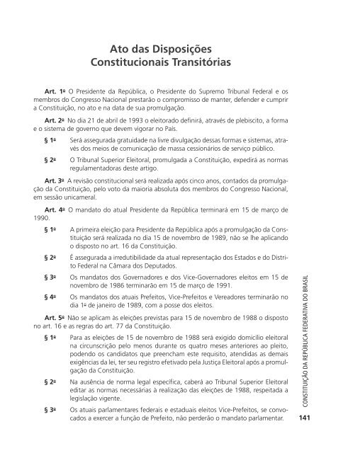 CONSTITUIÇÃO DA REPúBLICA FEDERATIVA ... - Imprensa Oficial