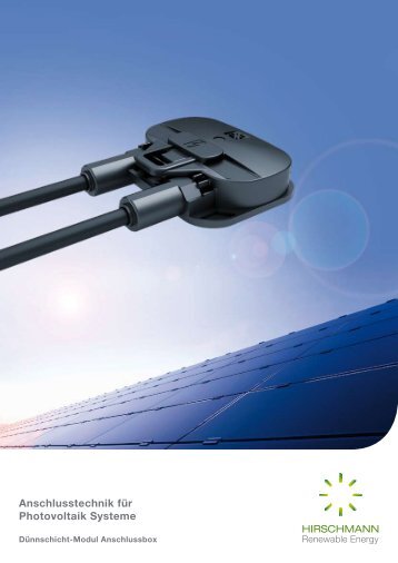 Anschlusstechnik für Photovoltaik Systeme