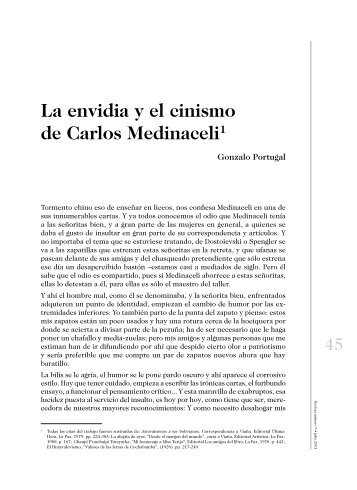 La envidia y el cinismo de Carlos Medinaceli1 - SciELO