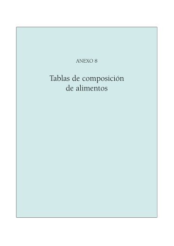 Tablas de composición de alimentos