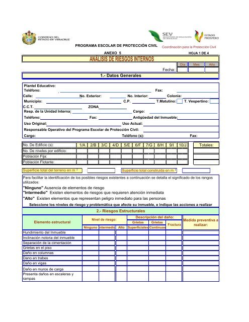 Programa de Protección Civil y Emergencia Escolar - SEV