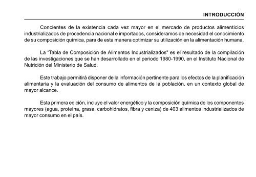 Tabla de Composición de Alimentos Industrializados - Nutrinfo.com