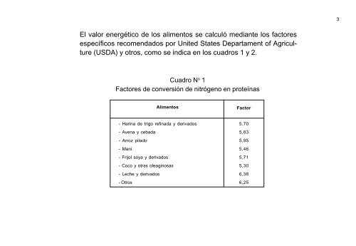 Tabla de Composición de Alimentos Industrializados - Nutrinfo.com