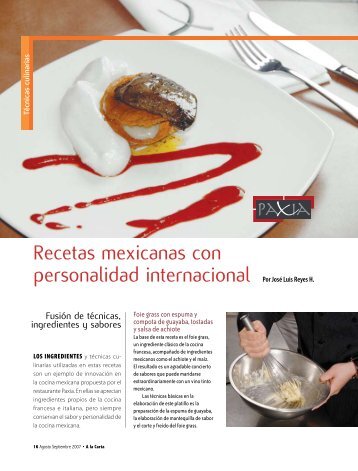 Recetas mexicanas con personalidad internacional - Hospitalitas