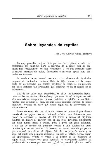 Sobre leyendas de reptiles - Aranzadi