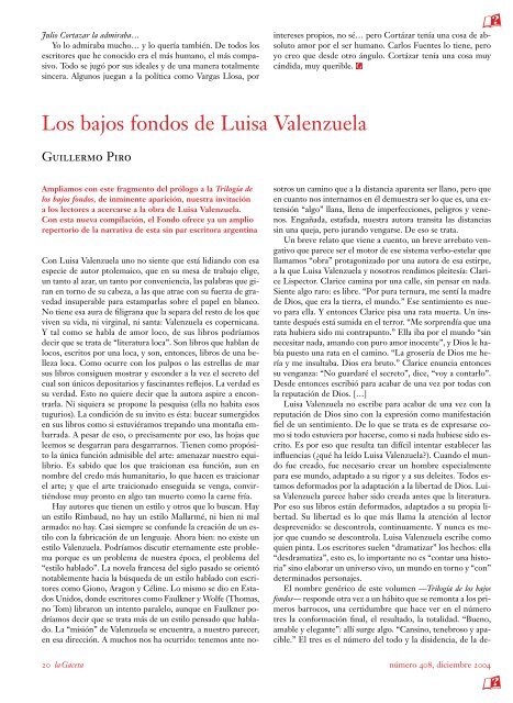 La Gaceta del FCE. Diciembre de 2004 - Fondo de Cultura Económica