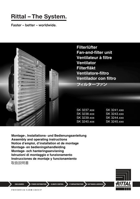 Filtro Rittal Filterlüfter Fan-and-filter unit Ventilateur à filtre Ventilator ...