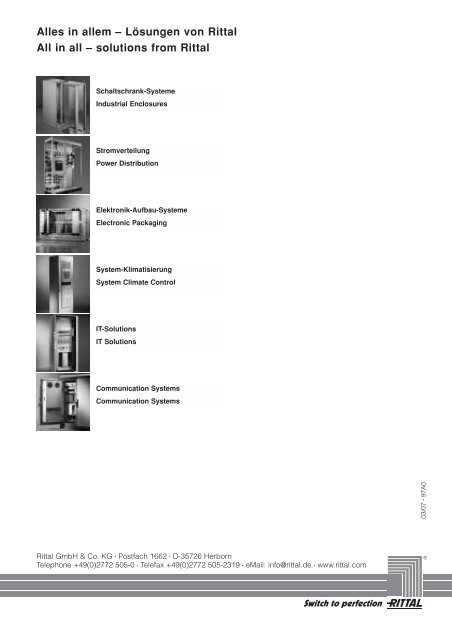 EMV-gerechter Schaltschrankbau EMC-compatible enclosure - Rittal