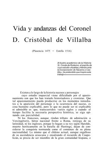 Vida y andanzas del Coronel D. Cristóbal de Villalba - Navarra